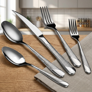 Ensemble de couverts en acier inoxydable de style américain, finition mate, qualité supérieure, idéal pour mariage, maison et voyage – Vente chaude BS International - Product Image 1