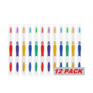 Lot de 12 brosses à dents en plastique personnalisées à bas prix avec carte suspendue pour voyage, logo personnalisé, service OEM pour adultes - Product Image 1