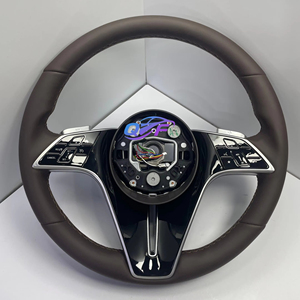 Volant en cuir blanc en fibre de carbone pour Mercedes-Benz <span class=keywords><strong>AMG</strong></span> W204 W205 W211 W203 W212 W176 W213 Cla W210 W124 W177 W221 - Product Image 1