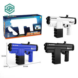 HS ของเล่นปืนฉีดน้ำความจุสูงชาร์จได้,ปืนฉีดน้ำไฟฟ้าอัตโนมัติสีขาวดำ - Product Image 5