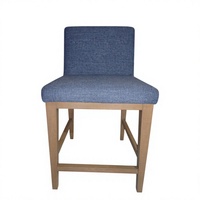Tabouret de bar moderne rembourré en tissu avec structure en bois pour hôtels et restaurants