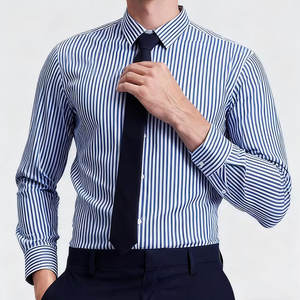 Chemise de costume pour <span class=keywords><strong>homme</strong></span>, coupe ajustée, coton noir, manches longues, col classique, chemise de printemps pour le vendredi décontracté et les tenues de villégiature - Product Image 2