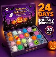 Lot de 24 jouets anti-stress en forme de boulette verte en maltose pour calendrier de l'Avent de Noël, boîte mystère surprise