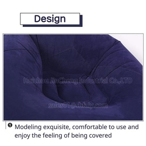 Lazy <b>Sofa</b> Chaise Lounge Home Leisure Seat for Home Outdoor Deluxe <b>Inflatable</b> Flocking Single No Beans Blue Eco-friendly PVC - Product Image 4