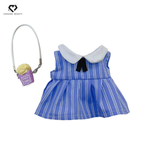 Costume unisexe ancien en peluche d'ours en polyester bleu cœur, adorable poupée habillée pour enfants à câliner