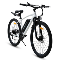 VTT électrique TXED, nouveau design, cadre en acier, couleur blanche, 7 vitesses, 36V/250W, frein à disque mécanique, écran LCD.