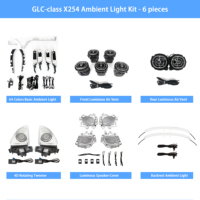 Kit d'éclairage d'ambiance X254 (6 pièces) avec tweeter rotatif 4D lumineux à 64 couleurs pour grille d'aération, vente en gros d'usine pour Mercedes Benz Classe GLC