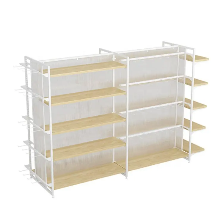 Miniso Wooden Display Shelf Miniso Display Rack For Grocery Items Wooden Store Shelves For Cosmetic Shop