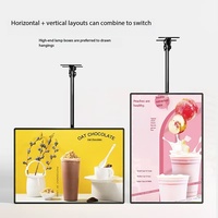 Boîte à lumière LED en alliage d'aluminium sur mesure, haute luminosité, ultra-mince, suspendue, décorative, pour affichage de menus en restaurant et commerce de détail