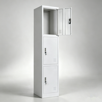 Casier métallique à 3 portes, prix d'usine, pour bureau, école, gymnase, rangement de bagages, casier à colis en acier