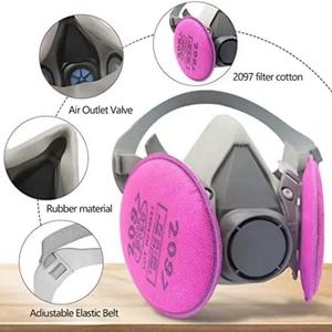 قناع تنفس نصفي CGLX 6200+2097 للحماية من الرذاذ الكيميائي والطلاء واللحام والغبار مع فلتر وردي - Product Image 6