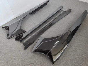 Utilisé pour la modification de la Lamborghini <span class=keywords><strong>Aventador</strong></span> LP700, style SVJ, kit carrosserie en fibre de carbone, quatre pièces, jupe latérale - Product Image 3
