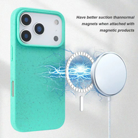 Coque de téléphone écologique en paille de blé et TPU pour iPhone 17 Pro Max 17 Air, magnétique, souple et biodégradable