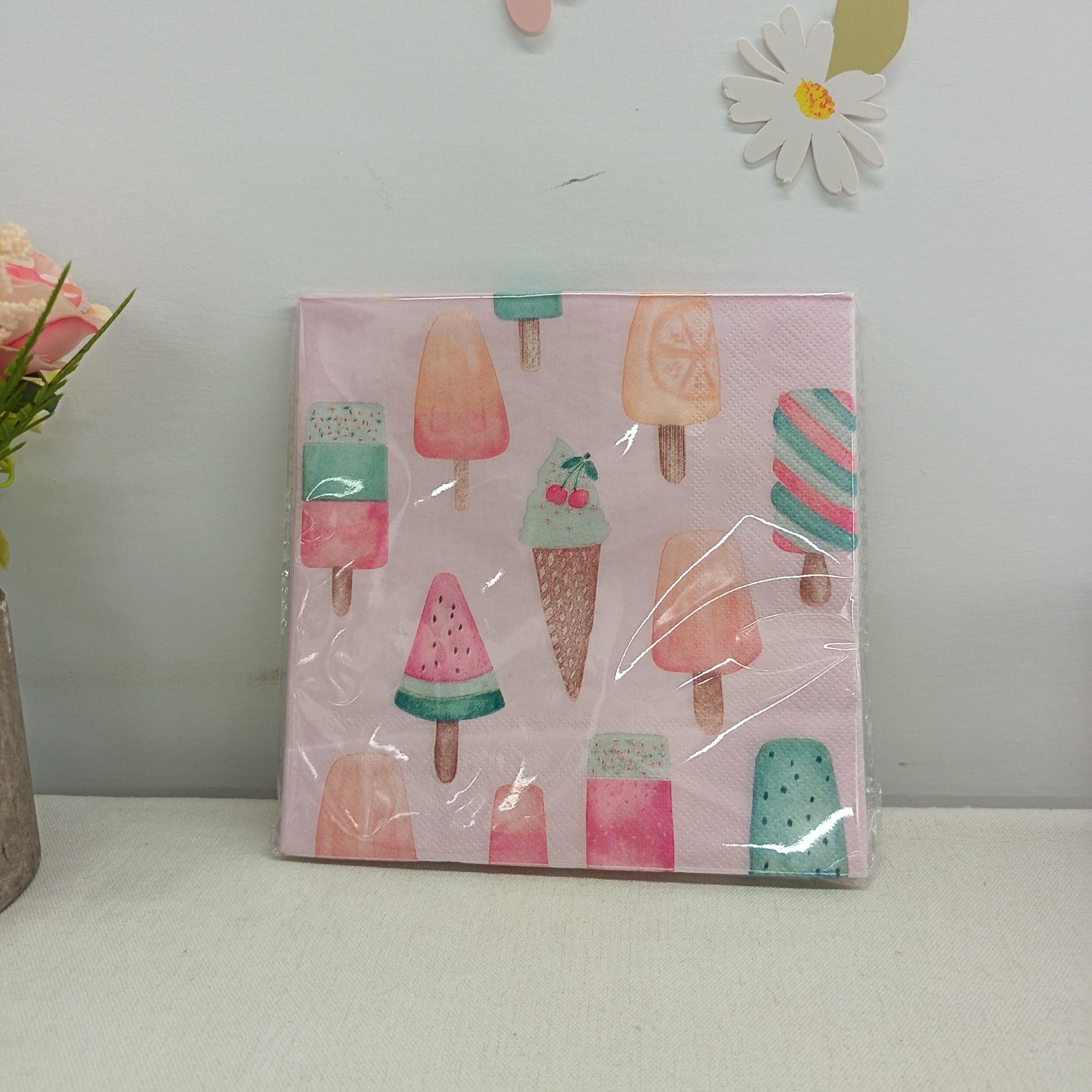 Serviette rose 33*33cm*16 pièces