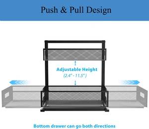 2-Tier Metal altında lavabo organizatör, parça ile mutfak lavabo organizatör altında, ağır yük altında lavabo depolama raf - Product Image 5