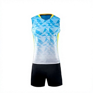 Conjunto de Camiseta de Voleibol para Hombre, Estampado Geométrico, Cuello en V sin Mangas, Absorbe la Humedad, Transpirable, Secado Rápido, Uniforme Deportivo de Verano - Product Image 1
