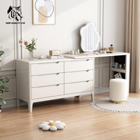 Commode à tiroirs en bois avec miroir, nouvelle mode, pour chambre à coucher, personnalisable avec logo, faible MOQ, écologique, prix compétitif, vente en gros Chine