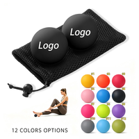 Vente en gros usine, Logo personnalisé, Balle de massage en silicone de 63 mm pour thérapie des points de pression, massage des pieds et des dos, type Lacrosse