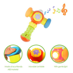 Brinquedos Educativos Sensoriais para Crianças de 6 Meses, Martelo Musical de Plástico Colorido e Seguro com Luz - Product Image 4