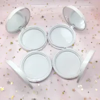 Envase vacío compacto para maquillaje, resaltador de maquillaje compacto con espejo brillante