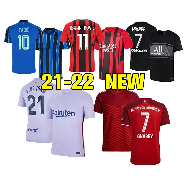 Top Thailand Quality 21 22 Soccer Jersey Custom Colors Logo Football Shirt Men + Kids Kit Soccer Wear Uniforms