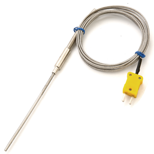 مستشعر درجة حرارة <span class=keywords><strong>PT100</strong></span> RTD من الشركة المصنعة مع كابل تعويض، مستشعر مجس ترموكابل مدرع بإبرة WRNK-191 - Product Image 2