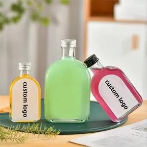 100 ml 200 ml 250 ml 300 ml leere durchsichtige kleine düse getränk tee kombucha trinken flaches quadratisches glas saftflaschen