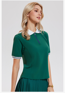Camisetas de Golf de <span class=keywords><strong>Manga</strong></span> <span class=keywords><strong>Corta</strong></span> con Cuello Polo para <span class=keywords><strong>Mujer</strong></span>, Ajuste Delgado, Transpirables, con Bloques de Color, para Yoga, Tenis, Golf y Pickleball - Product Image 6