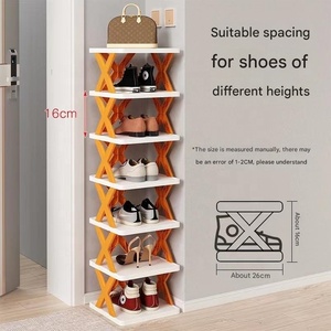 Estante de zapateros en forma de X para dormitorio multicapa, espacios pequeños, almacenamiento de zapatos <span class=keywords><strong>estrecho</strong></span>, organizador de Zapatero de plástico - Product Image 5