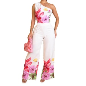 ชุดเซ็ตแฟชั่น 2 ชิ้น เสื้อเปิดไหล่แขนกุดทรงหรูหราสำหรับผู้หญิง และกางเกงขายาวทรงกระบอกผ้ายืด - Product Image 4