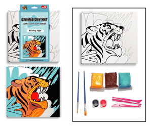 Kit de <span class=keywords><strong>peinture</strong></span> en <span class=keywords><strong>argile</strong></span> ultra-<span class=keywords><strong>l</strong></span>égère non toxique, <span class=keywords><strong>argile</strong></span> <span class=keywords><strong>à</strong></span> séchage <span class=keywords><strong>à</strong></span> <span class=keywords><strong>l</strong></span>'air 3D avec cadre en bois pour enfants, cadeau, tigre rugissant - Product Image 5