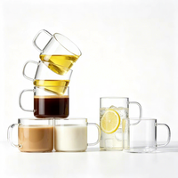 Petite tasse à café réutilisable en verre sans BPA, compatible lave-vaisselle et micro-ondes, cadeau unisexe