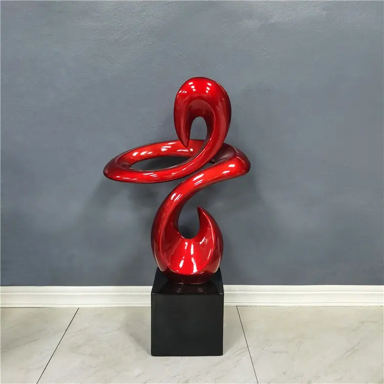 Escultura de pintura abstracta de arte rojo para decoración del hogar