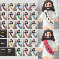 Figurines de Jésus miniatures peintes à la main, écologiques, pour fêtes religieuses, décorations de Pâques, modèle religieux Jésus t'aime