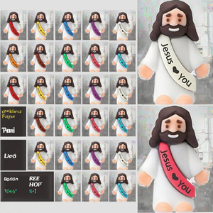 Recuerdos Ecológicos para <span class=keywords><strong>Fiestas</strong></span> <span class=keywords><strong>Religiosas</strong></span>, Mini Figuras de Jesús Pintadas a Mano, Decoraciones de Pascua, MODELO Religioso, Jesús te Ama, Juguetes - Product Image 3