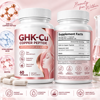 Capsules de peptides de cuivre GHK-Cu de qualité supérieure OEM avec acide hyaluronique et biotine, complément alimentaire pour la peau, les cheveux et les ongles, pour femmes