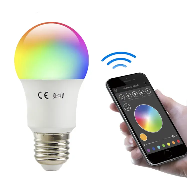 9W WiFi Smart Light Bulb E27 LED RGB Lamp Alexa Google Home Smart Control RGB Dimmable A60 B22 9W Led Light Bulb