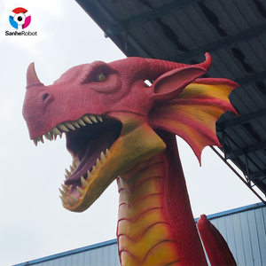 Dragon occidental rouge personnalisé de grande taille modèle de ptérosaure animatronique parc de dinosaures volants pour enfants scènes d'aéroport d'affichage intérieur - Product Image 2