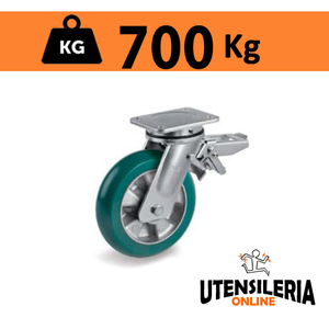 Roue TR-ROLL avec support pivotant EE MHD et frein, capacité de charge 700 kg, 62ER - Product Image 1