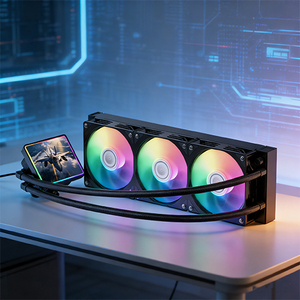 Refroidisseur AIO ARGB Kage360 360 mm magnétique avec écran IPS 4,0 pouces 480x480, affichage personnalisé pour GIF/MP4/<span class=keywords><strong>JPG</strong></span>/<span class=keywords><strong>PNG</strong></span>, garantie usine OEM de 3 ans - Product Image 2