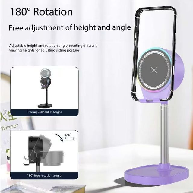 Portable TS15 Induction Speaker Phone Holder 1200mAh Battery Aluminum Alloy ABS Silicone Material Induction Sound Stand
