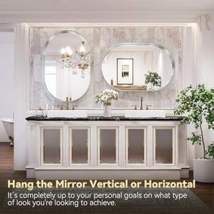 กระจกติดผนังปรับแต่งได้มีสไตล์ทันสมัยพร้อมกรอบโลหะขัดเงาที่ทนทานสำหรับตกแต่งทางเข้าห้องนอนห้องน้ำ - Product Image 6