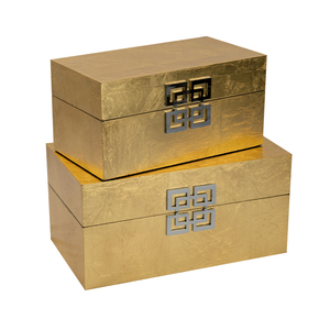 Handmade Decorative Wooden Storage box set Trunk 2 Set Of Organizer Trunk Storage Box