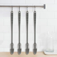 Brosse à biberon pas chère, 1 pièce, réutilisable, nettoyant pour biberon, nettoyage en profondeur, manche long, col étroit, brosse à biberon pour nettoyer les gobelets, les bouteilles d'eau