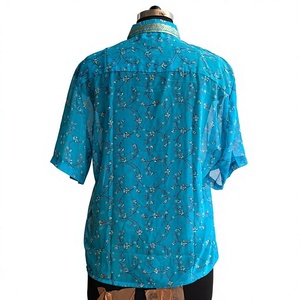 Chemise en rayonne à imprimé floral bleu turquoise, boutonnée, décontractée, manches courtes pour homme - Product Image 4