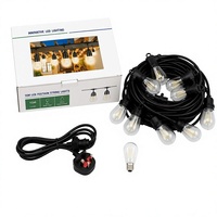 Guirlande lumineuse LED de 15 m, ampoules à filament S14, IP54, dimmable, blanc chaud, lumières suspendues pour jardin