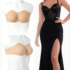 Prothèse mammaire <span class=keywords><strong>en</strong></span> silicone naturel sans mamelons, sans bretelles, ajustable avec fermeture dorsale pour le remodelage corporel transgenre homme-femme - Product Image 1