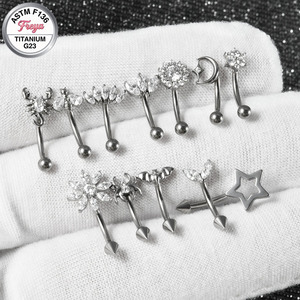 Piercing de Ceja de Titanio Curvo, Pequeño Anillo para Ceja, Joyería Labret para Labio, Piercing Pequeño para Ombligo, para Mujeres y Hombres, 16g - Product Image 2