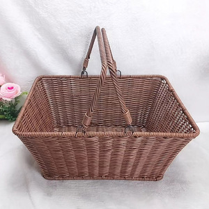 Oval Wicker Fruit <b>Basket</b> 10-20L Handheld Storage For Picnic Vegetable Shopping - Product Image 3