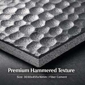 Panneau extérieur en fibrociment OCM, aspect pierre, motif en relief 3D, ignifuge, imperméable, pour villa de luxe, bâtiment commercial - Product Image 4